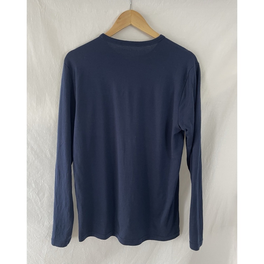 Unbound Merino Wool Shirt Mens Medium M Crew Blue Long Sleeve - Picture 2 of 9
